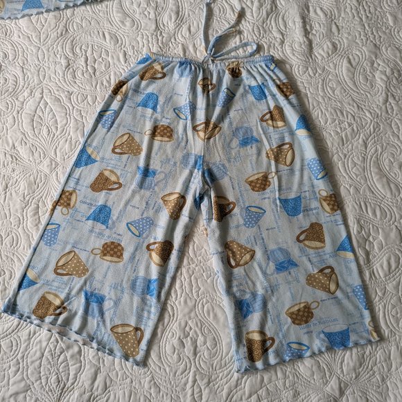 Karen Neuburger Encore Sleepwear 2 Piece Set Tank & Drawstring Cropped Pant PJs - Picture 11 of 16